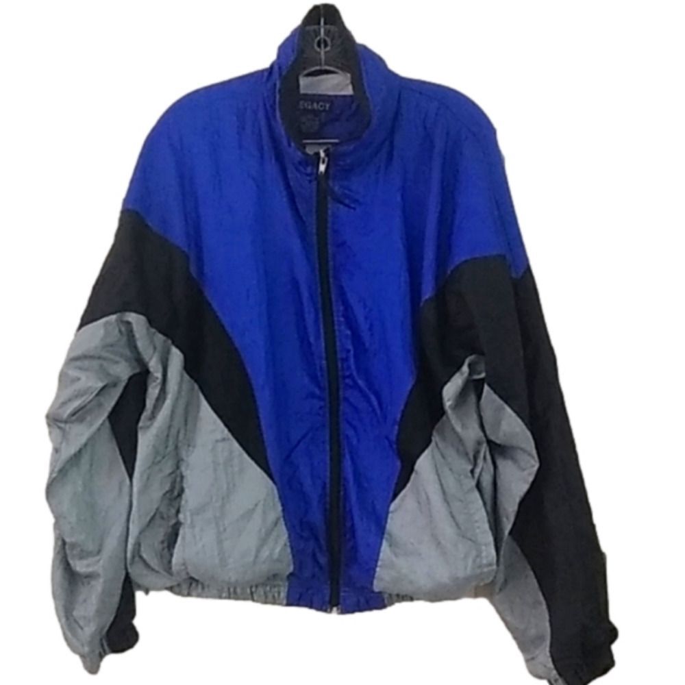 VINTAGE 90's Y2K  Nylon Colorblock Windbreaker Track Jacket